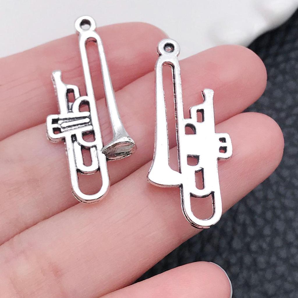 Mixed 30-Piece Musical Instrument Alloy Pendant Set with Guitar, Notes, and Mini Music Jewelry Accessories
