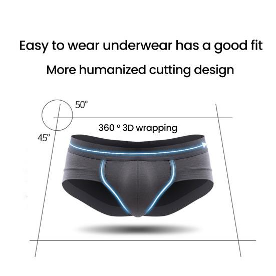 Men Boxer Underwear Low-rise Solid Color U-Convex Panties Soft Breathable Comfortable Slim Fit Elastic Underwear Daily Wear