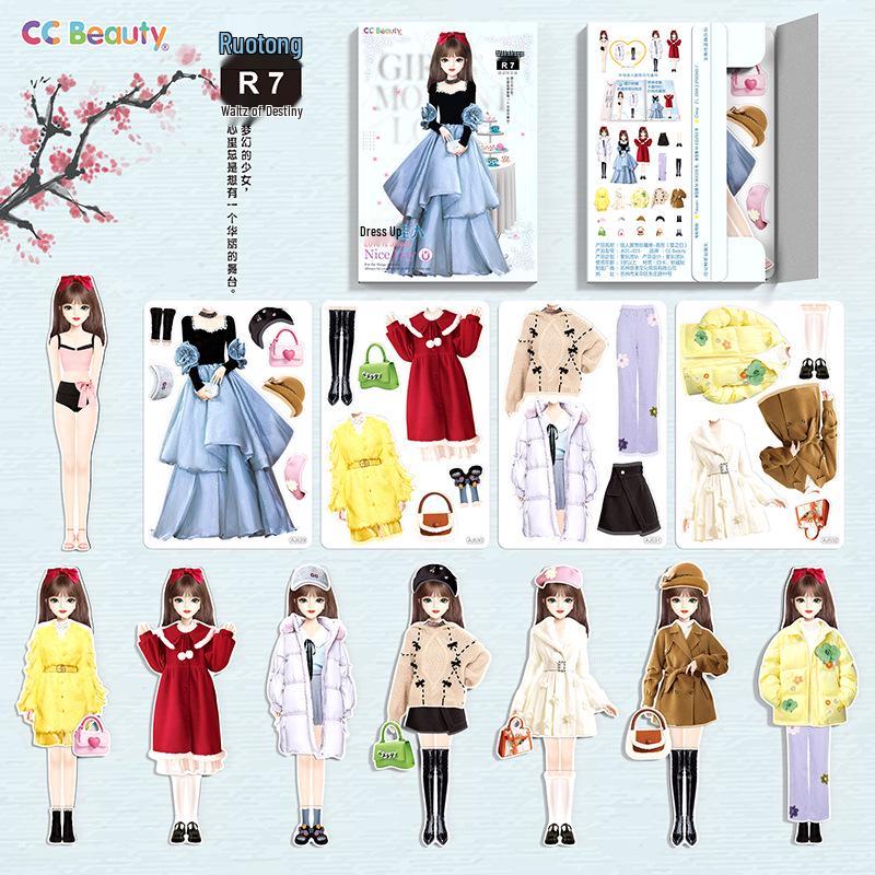 

Книга с магнитными наклейками «Принцесса: одевалки» для девочек - Многоразовые куклы и наряды