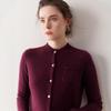 Women's Age-Reducing Cashmere Cardigan – Cozy Autumn/Winter Knit with Stand-Up Collar & Buttons