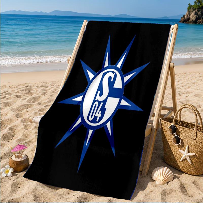 Toalha de Praia Estrela Brilhante do FC Schalke, Secagem Rápida, Fácil de Cuidar, Adequada tanto para Fitness quanto para Férias na Praia, Essencial Esportivo