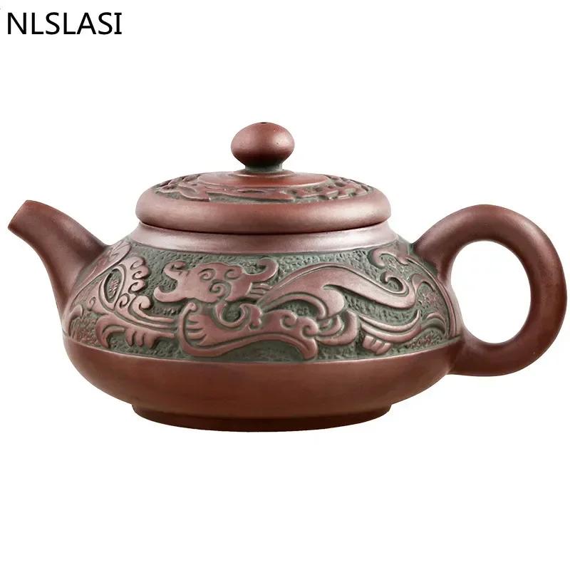 NLSLASI Authentic Yixing Teapot Tea Pot Raw Ore Custom Gift Purple Clay Tea Set Kettle Chinese Tea Ceremony Etiquette Teapot