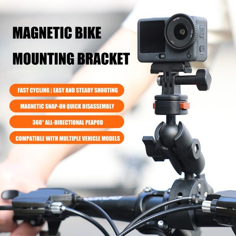 Universal Magnetic Quick Release Mount For Action Camera 360 Rotation And 18 45mm Clamp Ranges For Biking Motorcycle