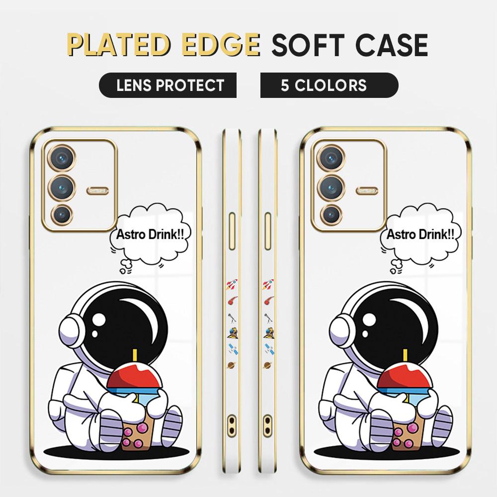 For Honor 90 70 50 X7a X9a P30 Pro P40 Lite Infinix Hot 40i 30i Vivo Y22 Y18 V30 Pro V40 Cute Astronaut Full Camera Protect Soft Phone Case