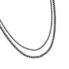 3 Tiers CCB Chain Necklace Comfortable for Sensitive Skin Matte Black Formal Accessory