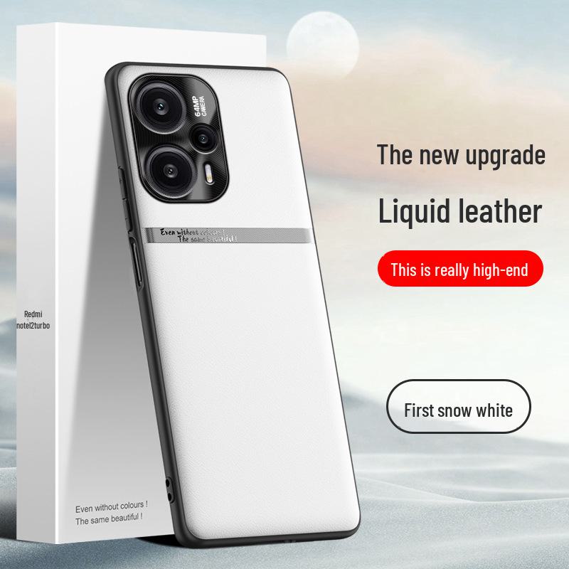 Redmi Note 12 Turbo Leder Anti-Fall Schutzhülle, Einteiliges Design