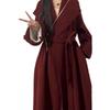 Hepburn Style Vintage Wool Coat - Women's Elegant Red Long Coat for Autumn/Winter