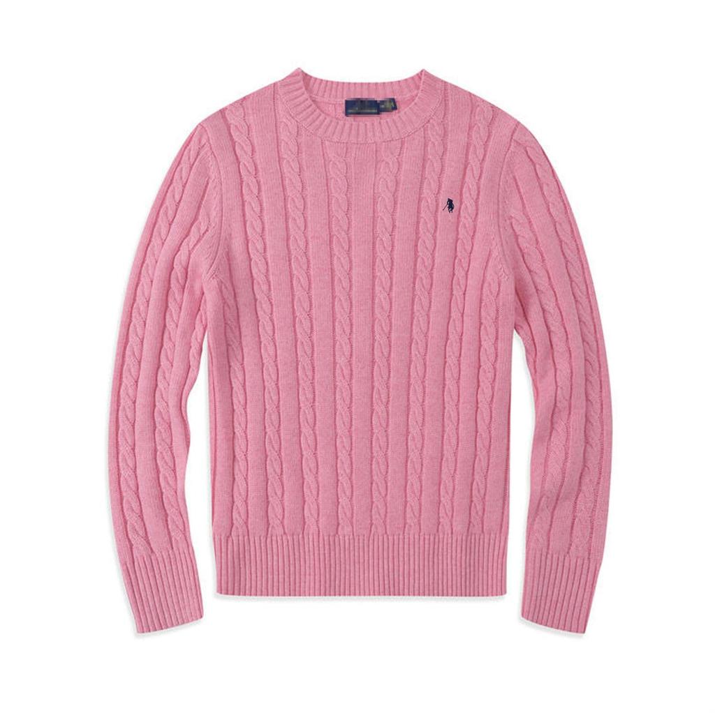 Men's & Couple's Casual Cable Knit Wool Sweater - Little Pony Design, Crew Neck, Winter Wear.