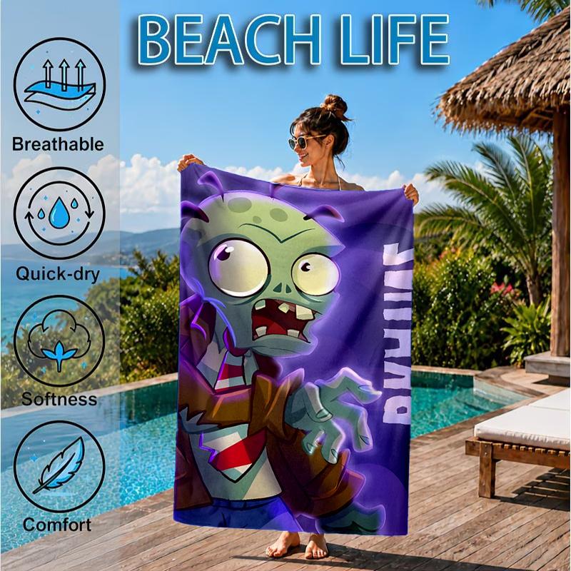 Zombie Party Beach Towel, Microfiber Beach Towel, Perfect For Pool, Beach, Travel, Home Decor Beach Party Fan Gifts