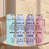 1PC Just A Girl Who Loves Her Dad Print 750ml Color Plastic Sports Water Bottle Leakproof Flip Straw Lid Suitable for Sports Office Home Use