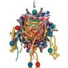 Schönes Papageien-Spielzeug farbige Rattan-Kugel Papierröhre Vogelkäfig Dekoration Anhänger Vogelspielzeug für Heimdekoration geeignet für Schlafzimmer