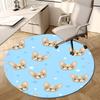 1pc French Bulldog Stars Pattern Round Carpet, Made of Polyester,Office Chairs, Living Rooms, Or Bedrooms, a Cool Rug for The Living Room.ydt26010