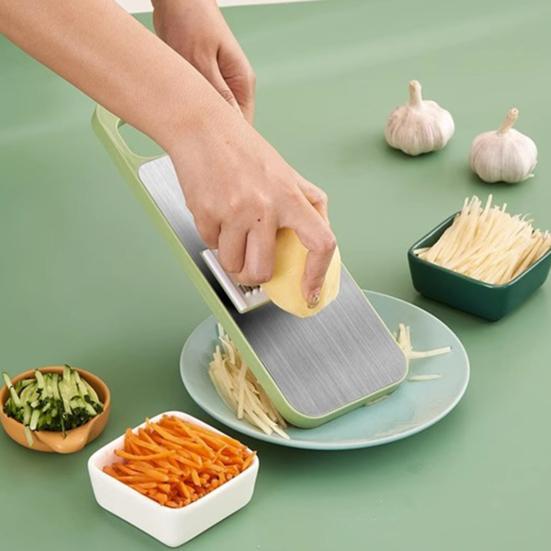 Vegetable Chopper Wave Cutter Chipper Stainless Steel Mandoline Slicer with Food-Grade Blades Hand Guard Kitchen Tools for Julienne Dicing