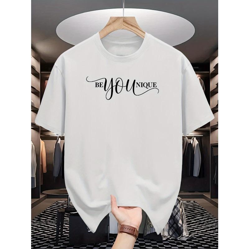 

European sizes BE YOU NIQUE Men s Summer Short-Sleeve T-Shirt - Trendy Printed Casual Round Neck Top for Men, Lightweight & Breathable 4XL білий