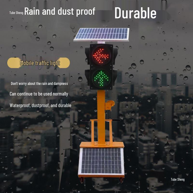 Portable Solar Traffic Signal with Red & Green Lights for Driving Schools & Temporary Intersections