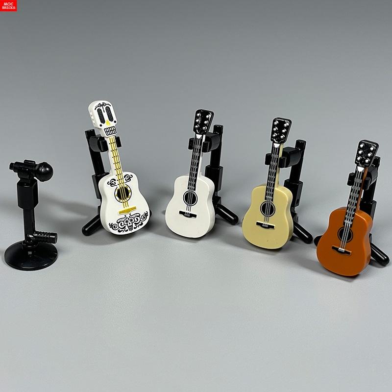 Non-Toxic Moc Bricks Suona Horn Music Score Singer Saxophone Bass Figure Musical Instruments Educatinal Building Blocks Kids Children Toys