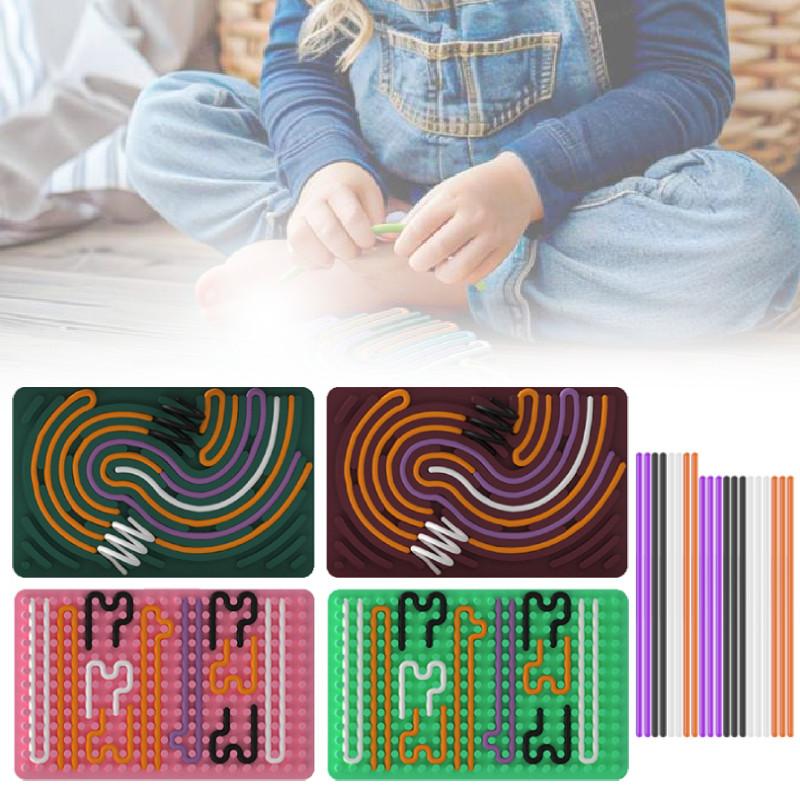 Square Activity Sensory Board Silica Gel Decompression Puzzle Toy Fun Children