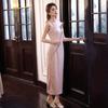 Pink sleeveless national style new Chinese long cheongsam improved young new women's high-end summer
