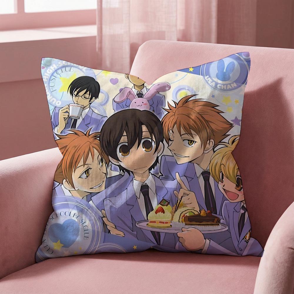O-Ouran High School ANIME Cushion Cover Multi-Scene Pillow Cover for Home & Car - Reversible, Soft & Durable for Daily Use
