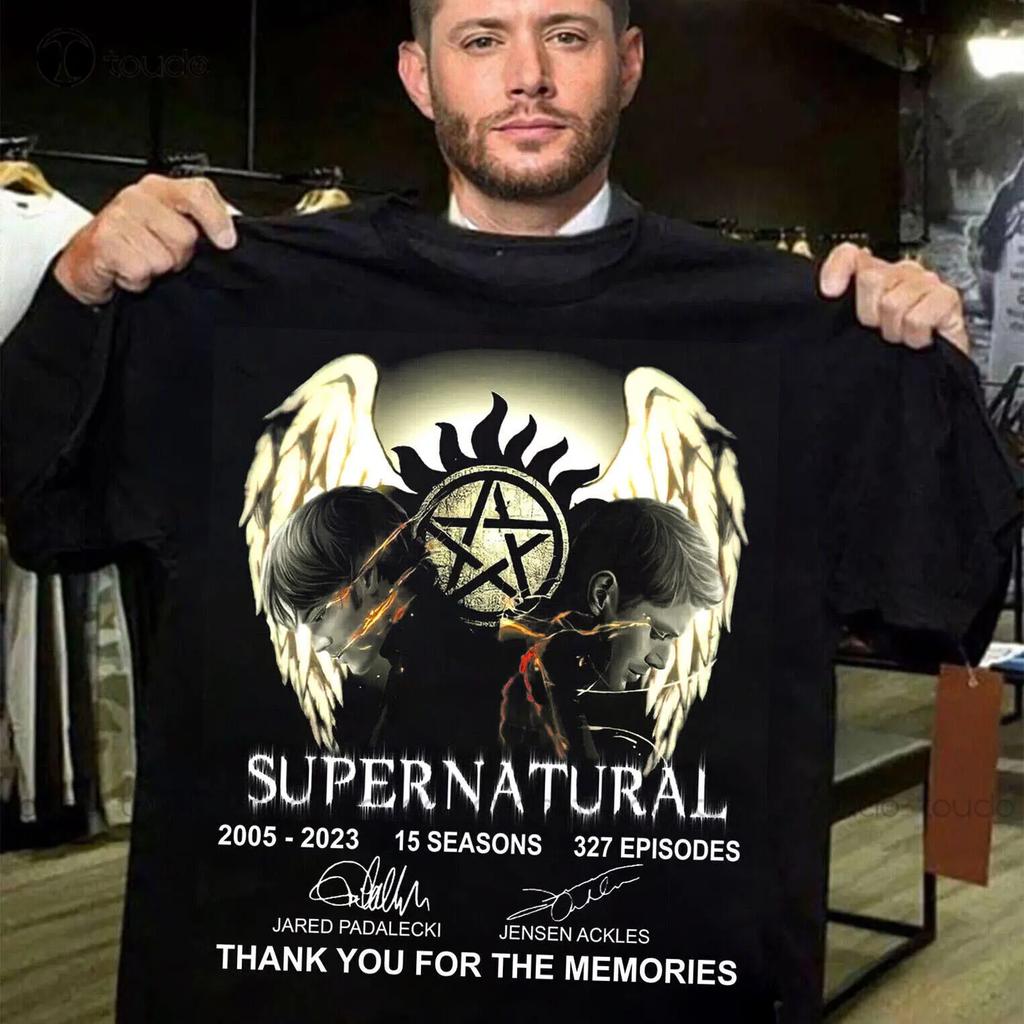 Supernatural Signatures 20052023 Thank You For The Memories Movie Shirt Muscle FitShirt Digital Printing Tee Shirts Xs5xl New