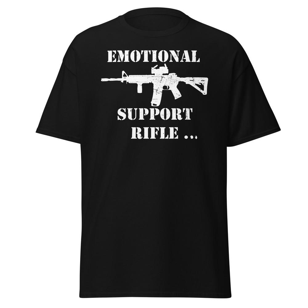 

Rifle AR15 Emotional Support 2nd Amendment Gun Unisex classic T-Shirt. Gift XL