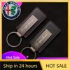 Car Stickers For Alfa Romeo Metal Leather Car Emblem Keychain Key Chain Keyring Accessories For Alfa Romeo Giulia Stelvio Junior