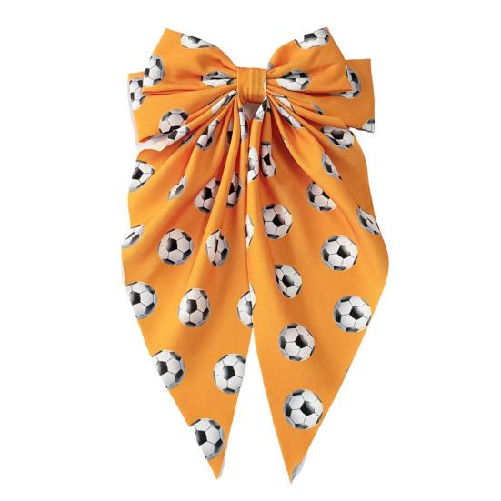 

Girl Hairpin Extra Large Ribbon Bowknot Design Back Head Hair Clip Soccer Pattern Spring Hair Pin Party Hair Accessory