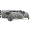 Bed Frame Sonoma Oak 160 x 200 cm Wood Based Material and Metal