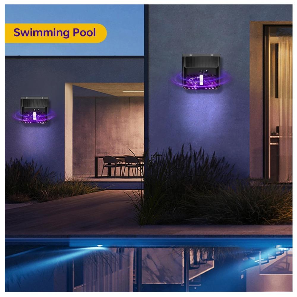 Solar Light Solar Bug Zapper Outdoor Mosquito Killer With Motion Sensor Waterproof Solar Powered Fly Trap For Garden Yard Wall