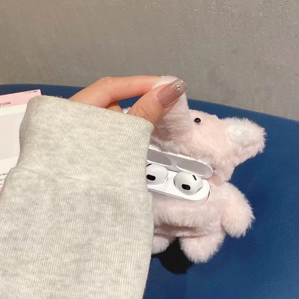 Autumn and winter new pink plush baby elephant for AirPods/por/1 wireless bluetooth headset case