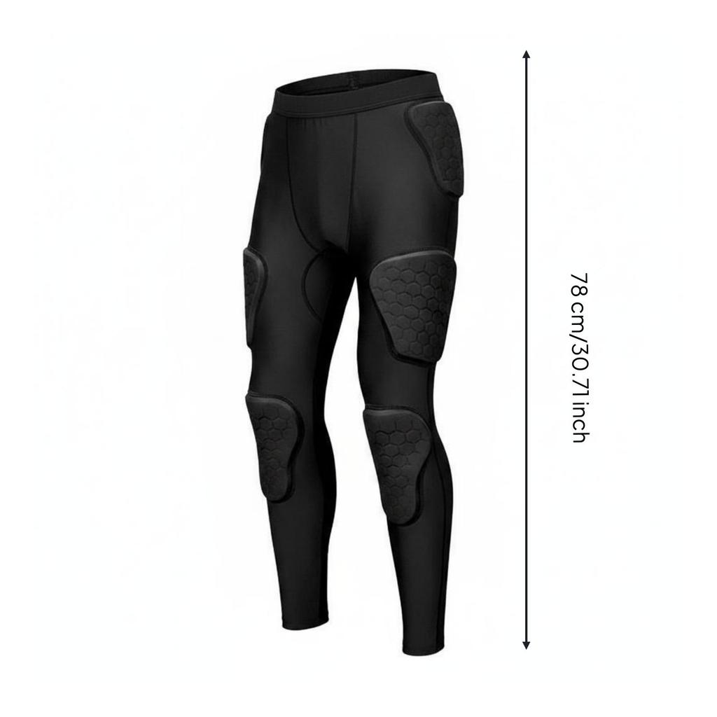 Pantaloni a Compressione Imbottiti Assorbiurto Allenamento Portiere