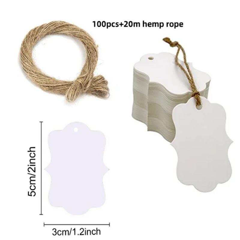 100pcs+20m hemp rope. Thank you for celebrating with us. Handmade tags, gift decorations, blank price tags