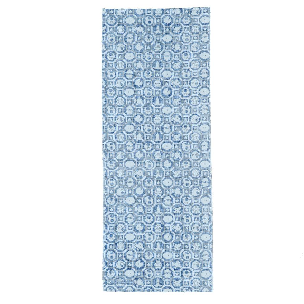Marushin Tenugui Hand Nintendo Super Mario Indigo 4485016300 Towel, Characters, 100% Cotton,