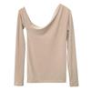 Korean Off-Shoulder Slim Fit Long-Sleeve T-shirt for Women