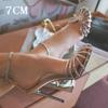 French Design Hollow Heels Women'S 2025 Summer Rhinestone Bag And One-Line Buckle Stiletto Sandals