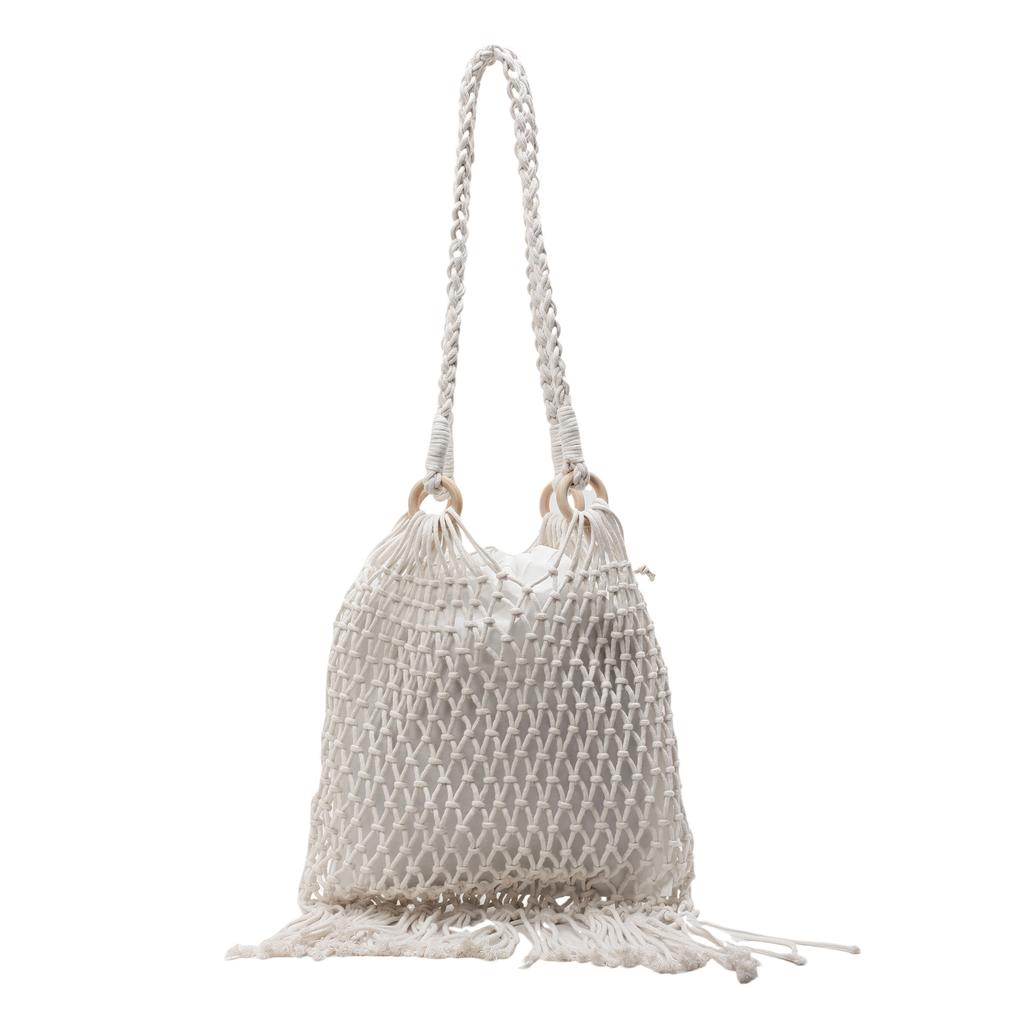 New Straw Bag Handbag Diagonal Span Hollow Women's Bag Beach Bag Single Shoulder Fashion Hollow Fringed Armpit Bag