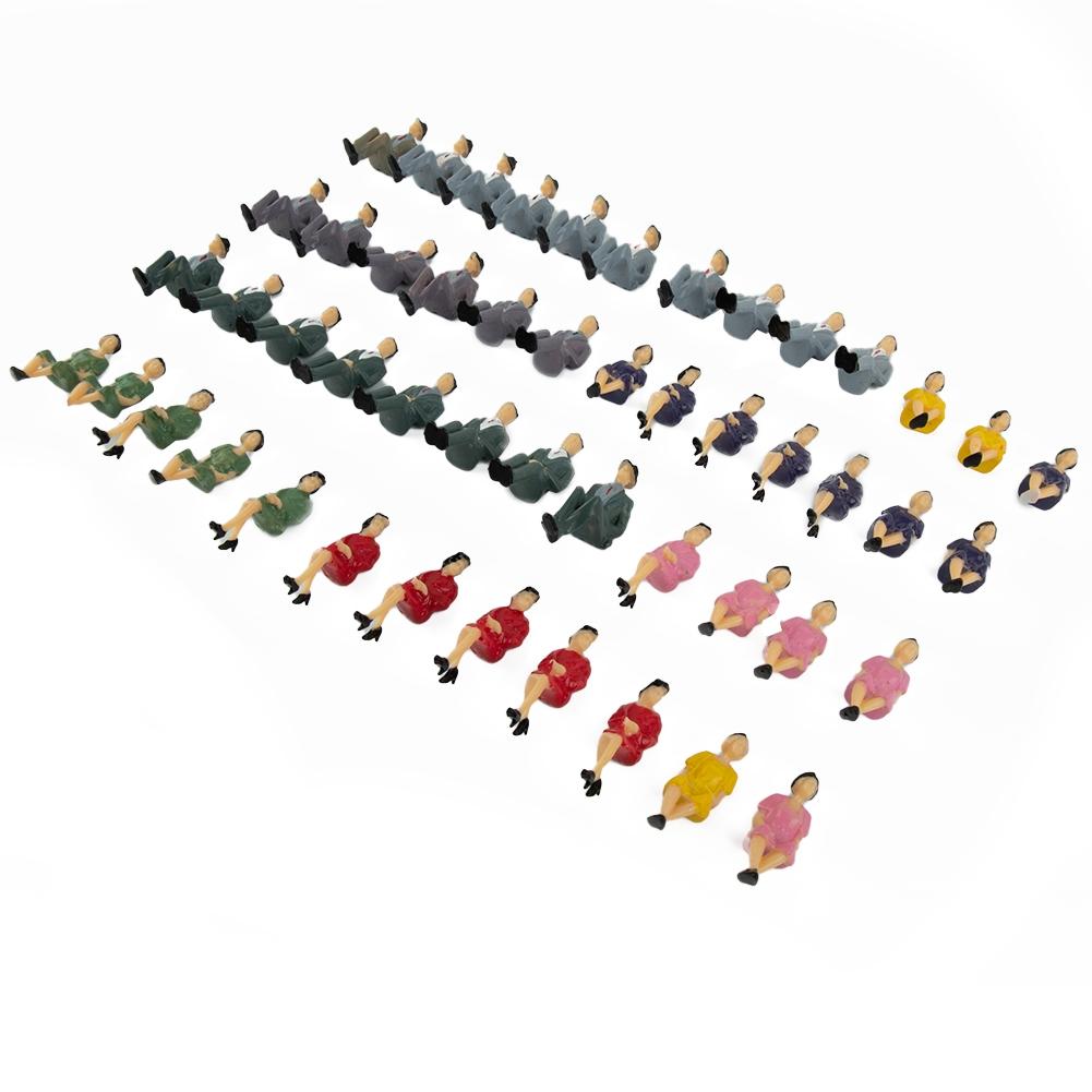 Multicolor Sitting Figures Painted People Sitting 20x44x34 Mm