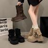 Britischer Stil mit dicker Sohle, erhöhende Martin-Stiefel für Damen, 2025 neu, Herbst und Winter, vielseitig und schlankmachend, explosive kurze Stiefel