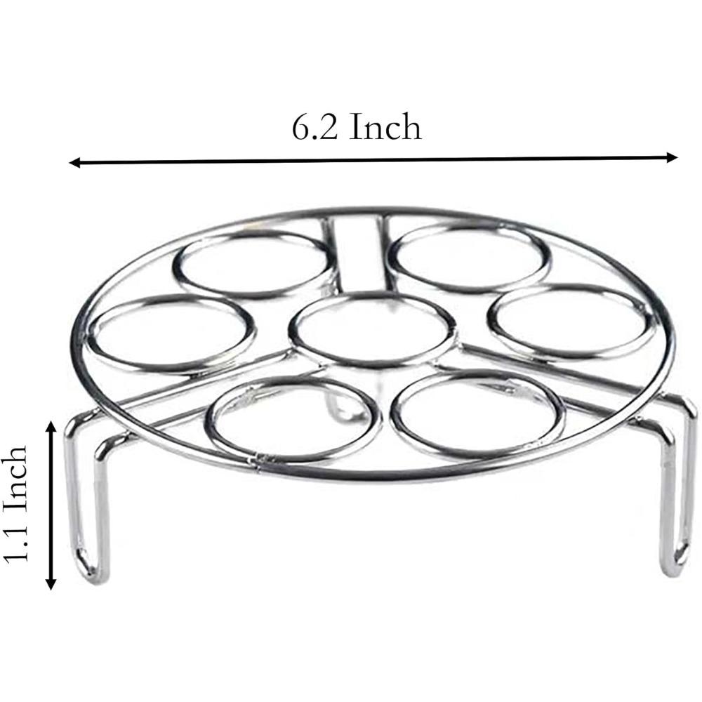 1 Piece Steamed Egg Rack, 6.2inch 7 Hole Round Food grade Stainless Steel Steamer for Steaming, Cooling and Baking Food