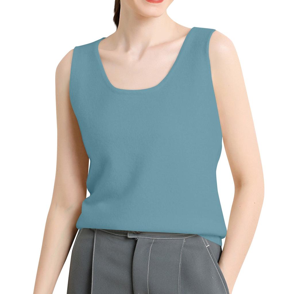 Women's Fashion Vest Sleeveless Knit Base Loose Vest Top