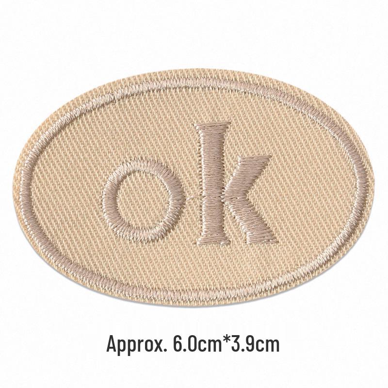 Self-Adhesive Embroidery Cloth Patches for Jackets & DIY Decor - OK Letter Accessory Stickers