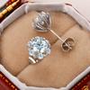 Classic Stud Earrings Series, Creative Crown Flower Zircon Stud Earrings For Women, Simple And Fashionable Small Earrings.