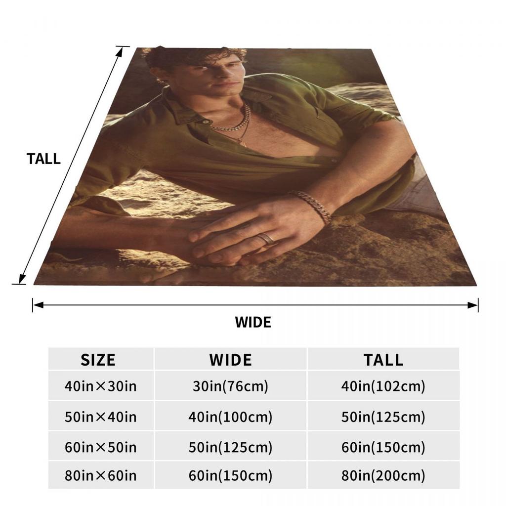 S-Shawn Mendes Flannel Blanket Music Singer Warm Soft Bedding Throws for Couch Bed Camping Pattern Bedspread Sofa Bed Cover