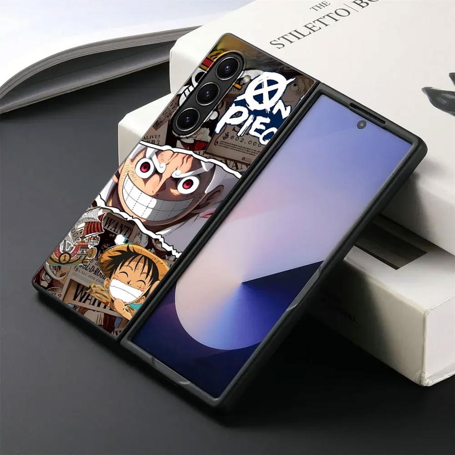 One Piece Luffy Back Phone Cover Case for Samsung Galaxy ZFold5 ZFold6 ZFold3 Z Fold 7 6 5 4 3 ZFold4 ZFold7