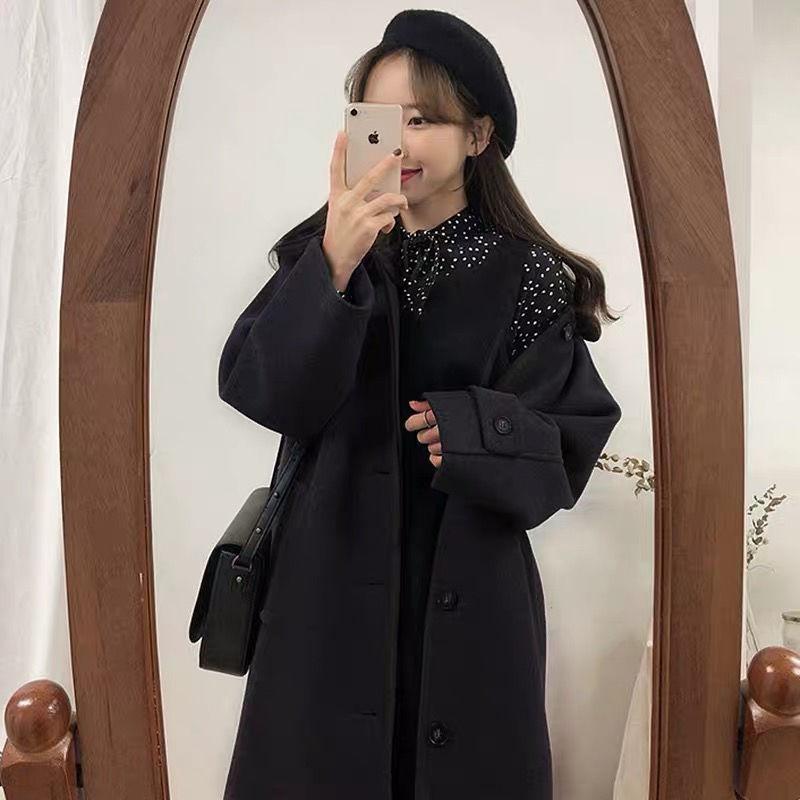 black woolen coat