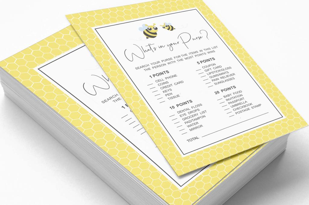 Inkdotpot Gender Neutral Honey Bee Party Supplies-Set Of 50 Baby ShowerA  Prediction Cards For Baby Shower