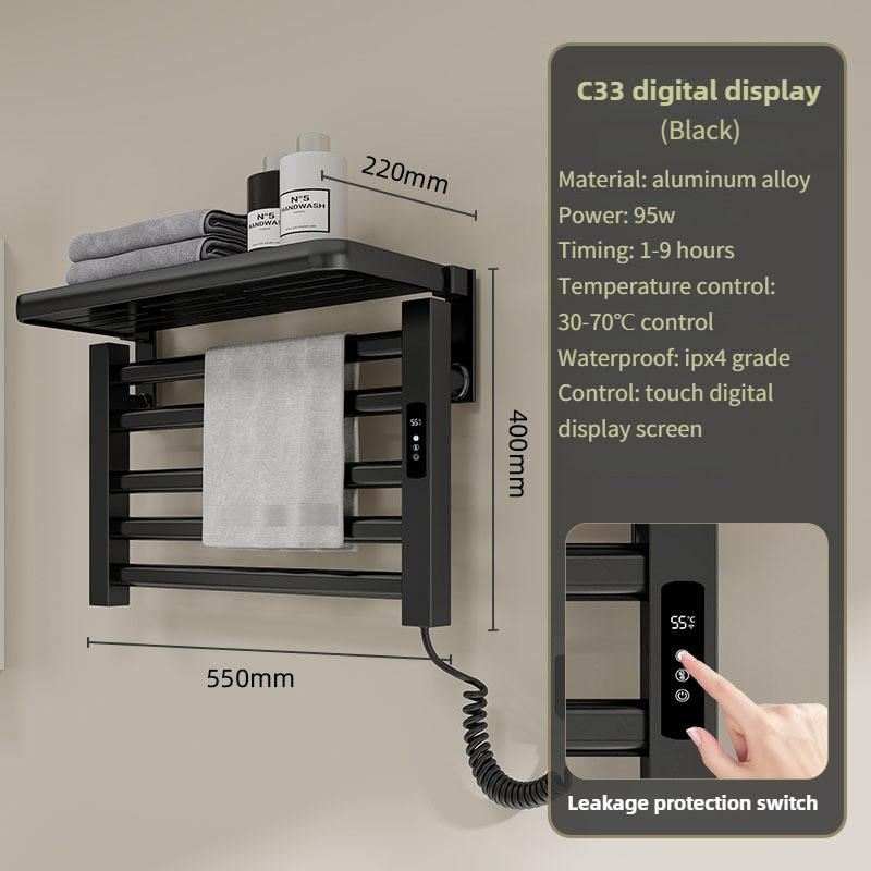 

Бытовая интеллектуальная стерилизация Сушилка для полотенец Стойка для хранения полотенец с постоянной температурой для ванной комнаты C33 Black