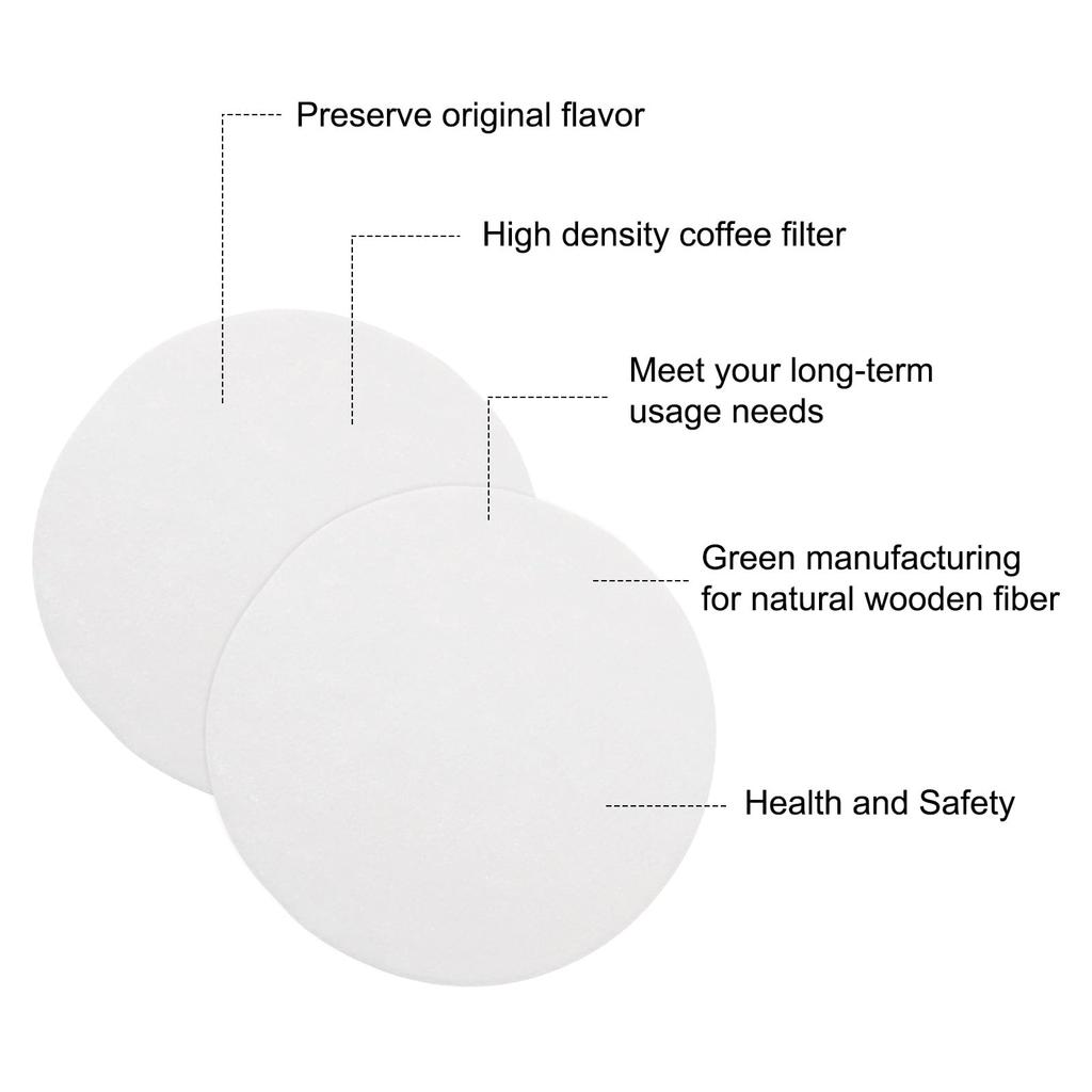 uxcell 400pcs Round Coffee Disposable Paper Percolator Coffee Natural Unbleached Wood Coffee Filters for Drip Coffee White 2.3" Filters, Filters,