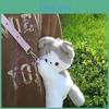 Cat Prone Backpack With Plush Animal Cartoon Crossbody Bag On Shoulders Both