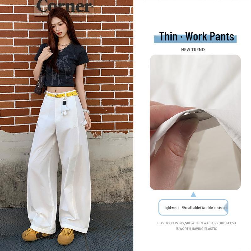 

Stylish American Curve-Fit Wide-Leg Cargo Pants - Slimming & Versatile Casual Wear for Women Large
